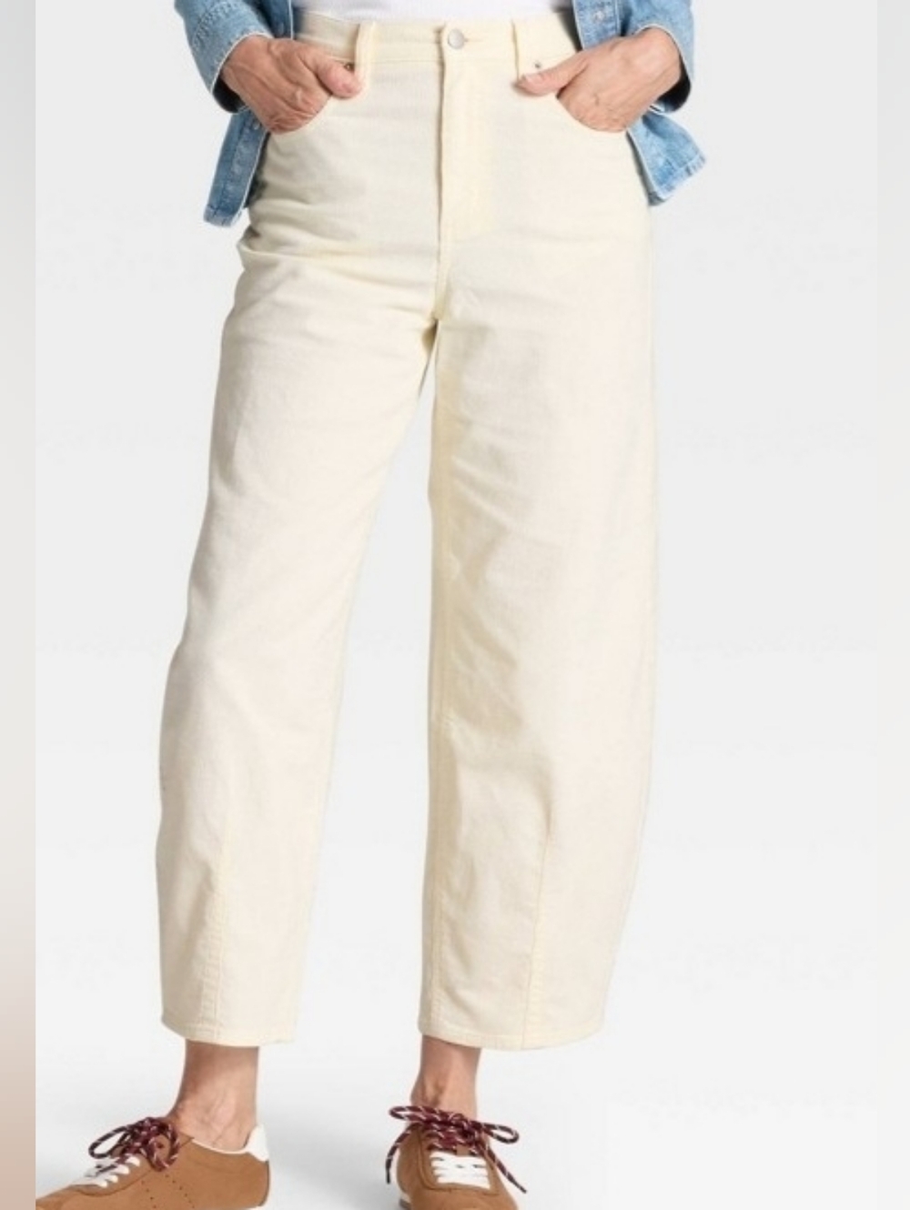 Universal Thread Cream Corduroy Wide-Leg Pants C383 - Picture 3 of 7